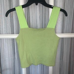 lime green square neck tank